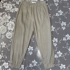Aritzia Babaton Dexter Pull On Linen Blend Pant Sz Small
